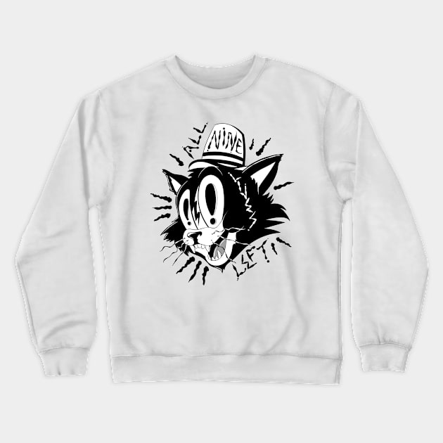 All Nine Lives Left Cat Crewneck Sweatshirt by GCS Designs